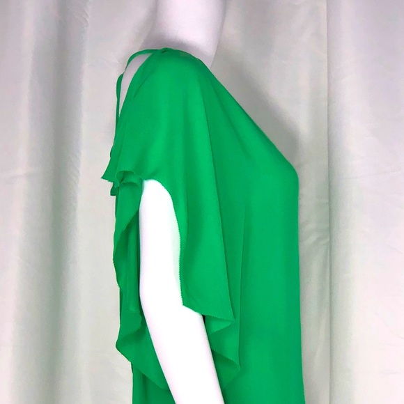 Halston Heritage Green Silk Tie & Open Back Blouse - Picture 11 of 15